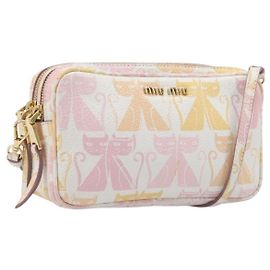 Sac à épaule Miu Miu Cuir Rose Or Auth 206365M