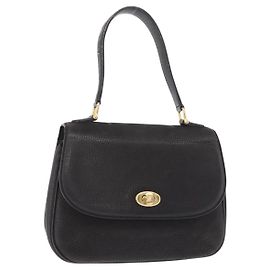 Céline Bolso de Hombro CELINE Cuero Negro Oro Auth 206882