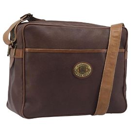 Burberrys Schultertasche aus Leder Braun Gold Auth ep15952
