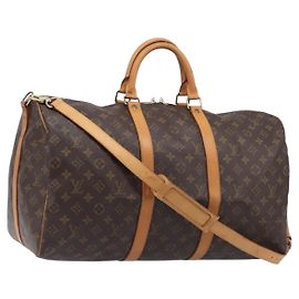 LOUIS VUITTON Monogram Keepall Bandouliere 50 Boston Bag M41416 LV Auth 203189V