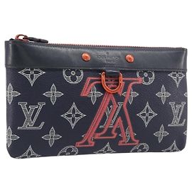 LOUIS VUITTON Monogram Neon Color Pochette Apollo PM Navy M62898 LV Auth 206698A