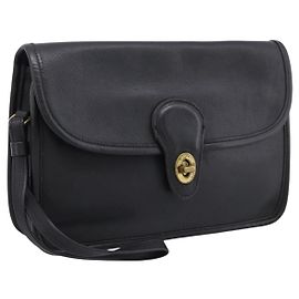 Sac Pochette Coach en Cuir Noir Ton Or Auth 207714