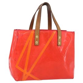 LOUIS VUITTON Monogram Vernis Fluo Reade PM Hand Bag Rose M91903 LV Auth 205868