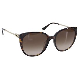 Bulgari BVLGARI Sunglasses Plastic Black Gold Tone Auth BA16152V