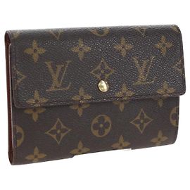 LOUIS VUITTON Monogram Porte TresorEtui Papie Wallet M61202 LV Auth BA15784