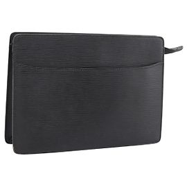 LOUIS VUITTON Epi Pochette Homme Clutch Bag Black M52522 LV Auth 206633