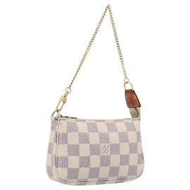 LOUIS VUITTON Damier Azur Mini Pochette Accessoires Pouch N63005 LV Auth 207484