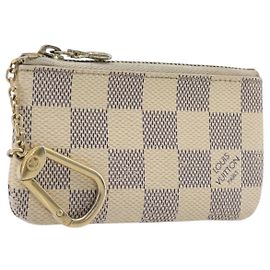 LOUIS VUITTON Damier Azur Pochette Cles Coin Purse N62659 LV Auth 206933