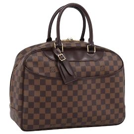 Borsa a mano LOUIS VUITTON Damier Ebene Deauville SPO N47272 LV Auth LN036V