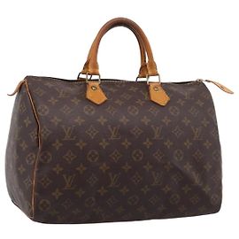 LOUIS VUITTON Monogram Speedy 35 Hand Bag M41524 LV Auth 205222