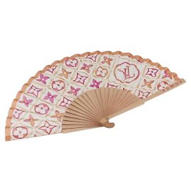 LOUIS VUITTON Monogram Tiles Japanischer Fächer Rot UD1294 LV Auth 206652M