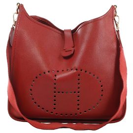 Bolso de hombro Hermès Evelyn I 33 GM Cushbell en Red Rouge vif A: 1997