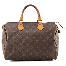 LOUIS VUITTON - Bolsa de mão Louis Vuitton Speedy 30 em tela revestida monogram vintage
