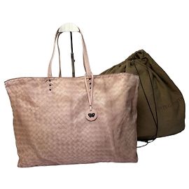 Tote Vintage Bottega Veneta Intrecciato in nylon intrecciato fine anni 1990s Rosa