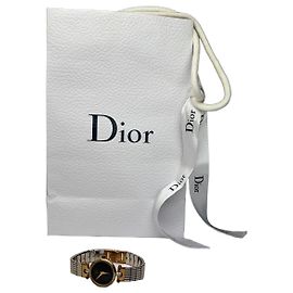 Orologio bracciale bicolore Vintage Dior fine anni '80 Silver Gold