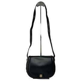 Vintage Givenchy 4G Logo Leather Flap Crossbody Bag Late 1970s Black