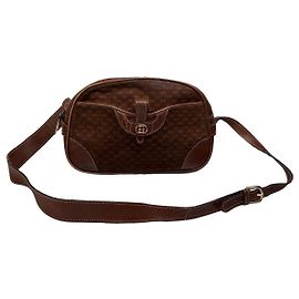 Borsa a tracolla con patta Vintage Gucci GG Plus fine anni 1970 Brown