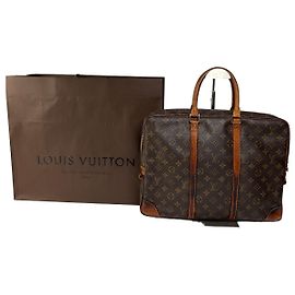 Vintage Louis Vuitton Monogram Canvas Strukturierte Aktentasche 2005 Brown