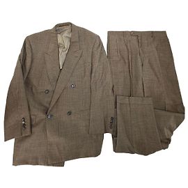 Blazer doppiopetto e pantaloni in lana da uomo Dior Vintage Marrone L