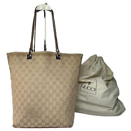 Tote Vintage Gucci GG Supreme Canvas Frida Giannini Era Beige Brown