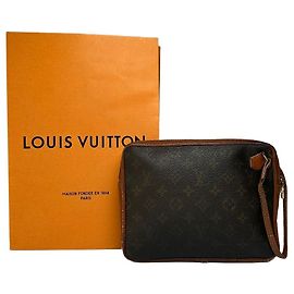 Vintage Louis Vuitton Monogram Canvas Clutch Wallet 1996 Dark Brown