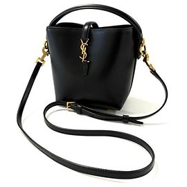 Autre Marque SAINT LAURENT Lambskin LE 37 Mini 2-Way Bucket Bag