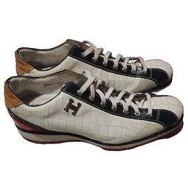 Harris Wharf London Sneakers Harris in pelle bianca da uomo