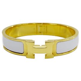 Hermès Bracciale con charm Hermes Gold and White