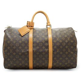 Louis Vuitton Monogram Keepall 50 Marron Toile Cuir