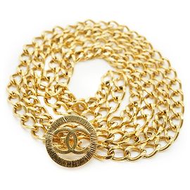 Chanel Doppelketten-Taillengürtel mit CC Sunburst Medaillon