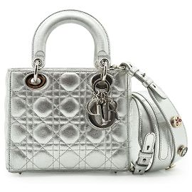 Lady Dior My ABCDior Cannage Pelle di agnello metallizzata Small