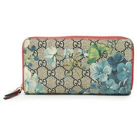 Gucci Portefeuille long zippé Blooms en toile coated canvas GG Supreme