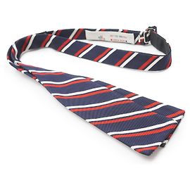 Cravate à rayures Moncler bleu marine soie coton