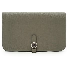 Hermès Dogon Duo Sauge Palladium GM Togo Wallet