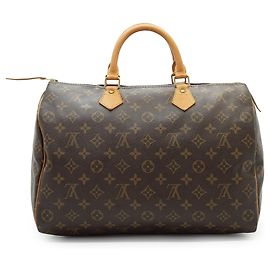 Louis Vuitton Monogram Speedy 35 Marron Cuir