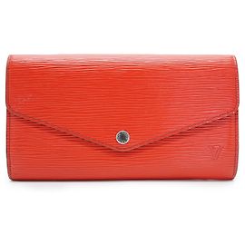 Louis Vuitton Epi Portefeuille Sarah Coquelicot Red Long Wallet
