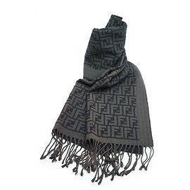Fendi Zucca Wool Fringed Scarf