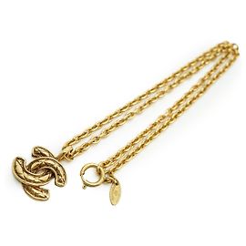 Chanel Vintage Small CC Matelassé Anhänger-Halskette