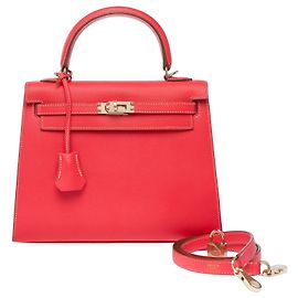 Hermès HERMES Kelly 25 Bag in Pink Leather - 103988