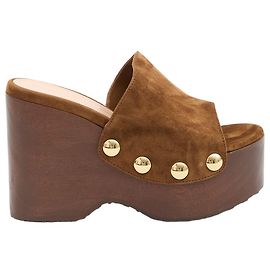 Gianvito Rossi Texas Keilsandaletten aus braunem Wildleder