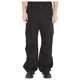 Dolce & Gabbana Black Cotton Cargo Pants Wide Leg