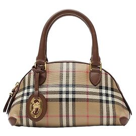Burberry Check Baumwollcanvas Tasche beige