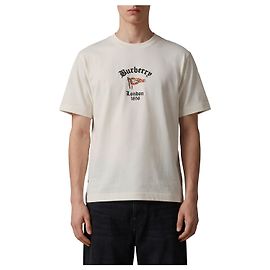 Burberry T-shirt de algodão com bandeira axadrezada
