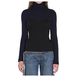Jean Paul Gaultier Gerippter Strickpullover Schwarz
