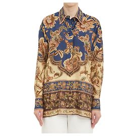 Zimmermann Aster Seidenhemd Blau Paisley Print