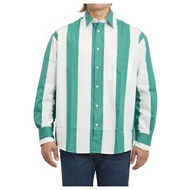 Jacquemus Parasol white and green striped cotton shirt