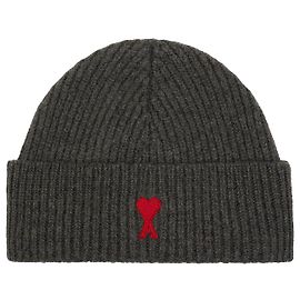 Ami Paris Ami de Coeur Beanie Grau meliert