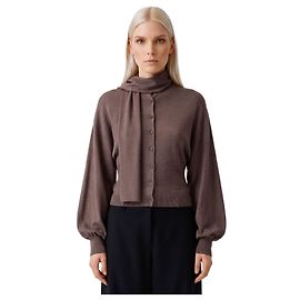 Jacquemus Losange cardigan brown silk and viscose