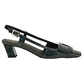 Roger Vivier Night Green Belle Vivier slingback pumps