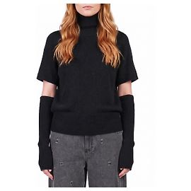 Federica Tosi Strickpullover Schwarz Wolle und Kaschmir